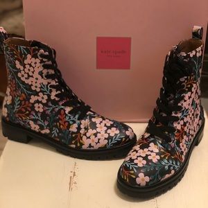 NEW Kate Spade Jenna Floral Leather Booties